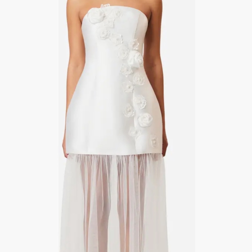 Elliatt Oleander Floral Appliqué Strapless Dress with Removable Skirt